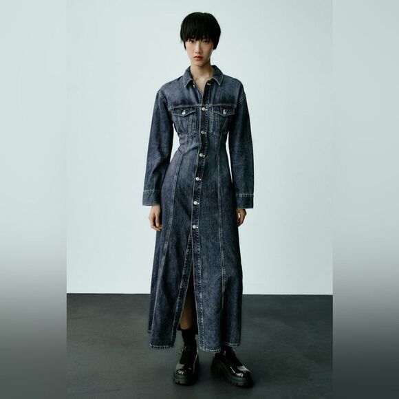 ZARA TRF DENIM DRESS - Picture 12 of 12